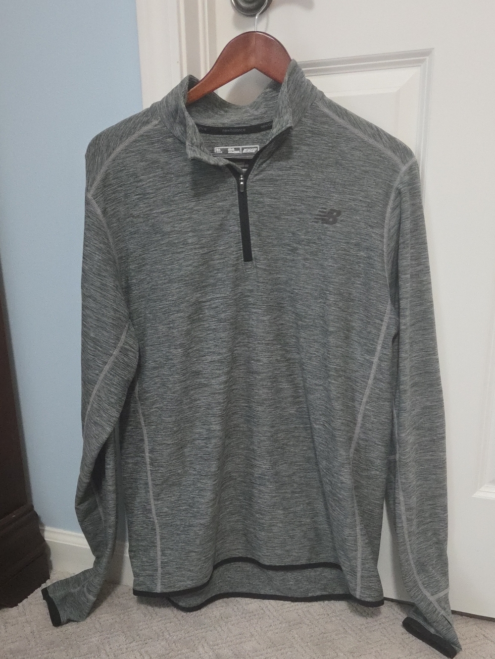 New Balance Men's Heather Grey Quarter-Zip Pullover